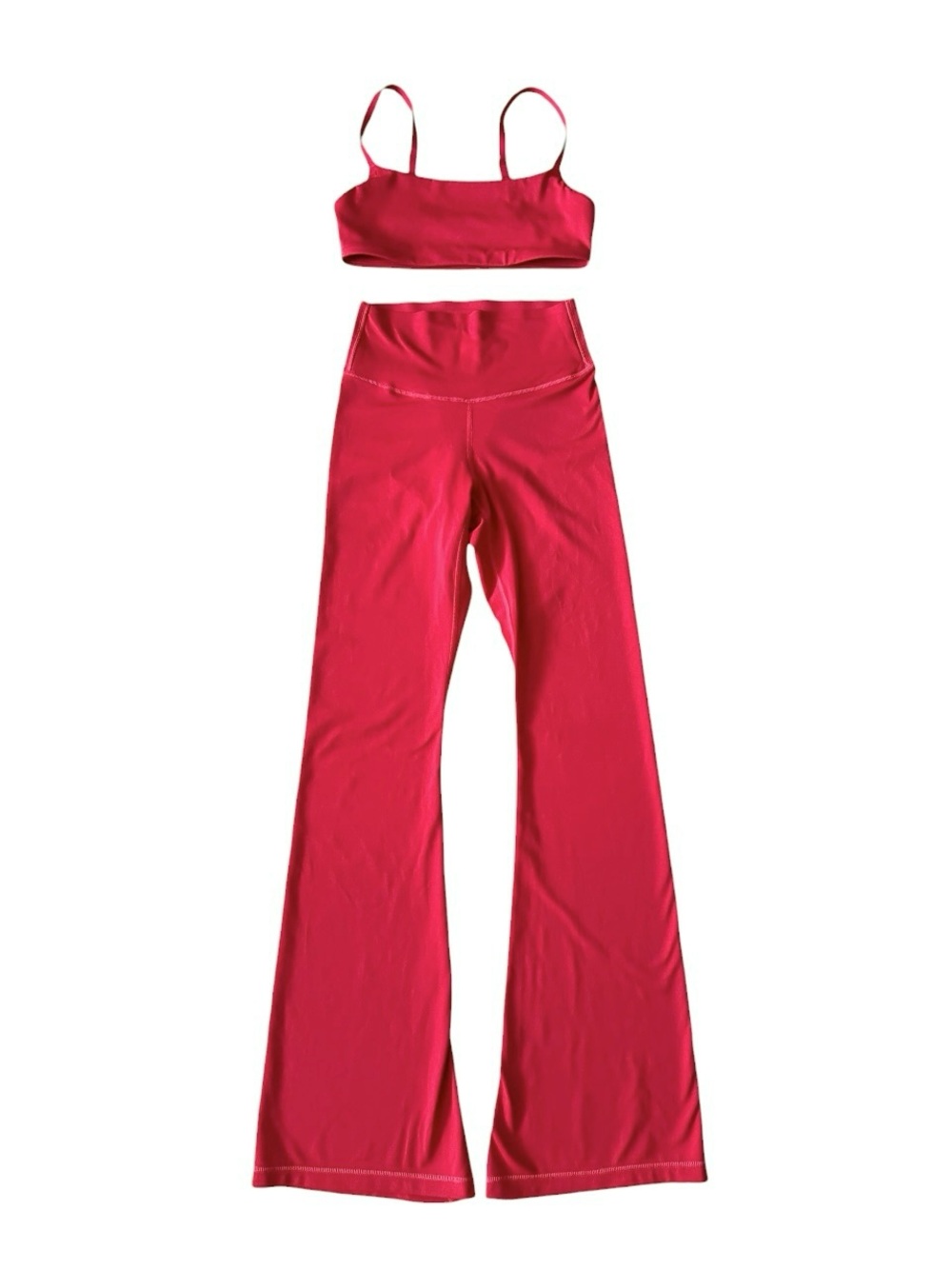 PINK Victoria's Secret Pepper Red Flare Leggings & Sports Bra Set Womens Small S
